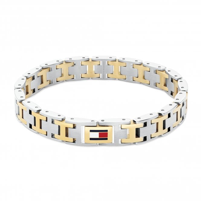 Men's Two Tone H-Link Bracelet