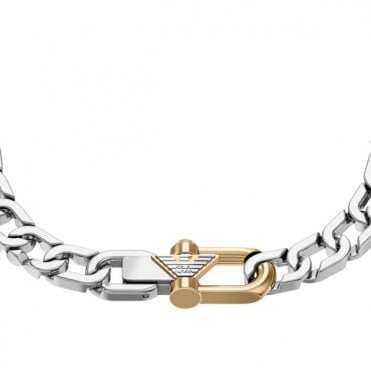 Men's Two Tone Signature Logo Bracelet