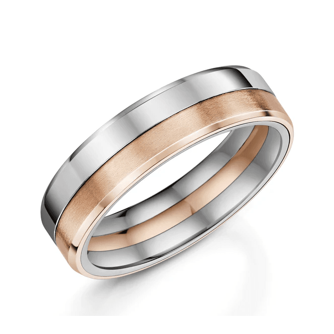 Natrual Zirconium & 9ct Gold 6mm Wedding Ring
