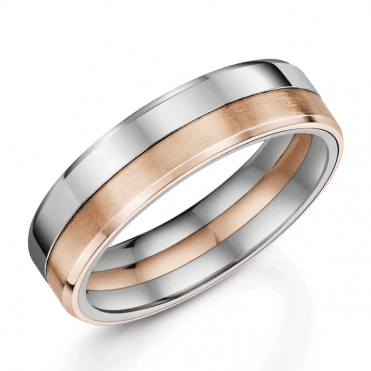 Natrual Zirconium & 9ct Gold 6mm Wedding Ring