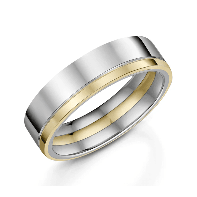 Natural Zirconium & 9ct Gold 6mm Wedding Ring