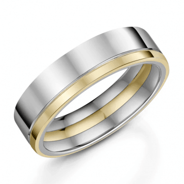 Natural Zirconium & 9ct Gold 6mm Wedding Ring
