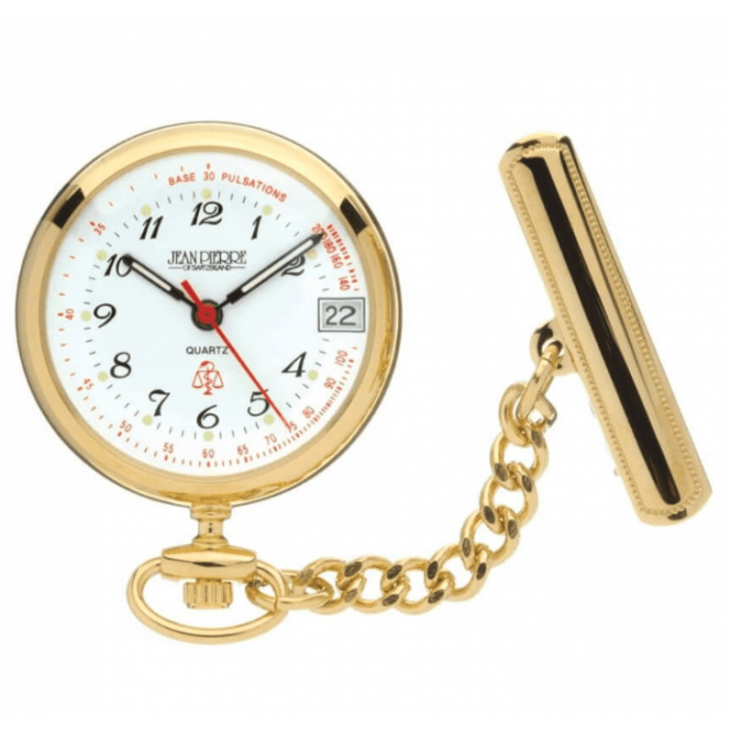 Nurse Open Face Gold Plated Pendant Watch 