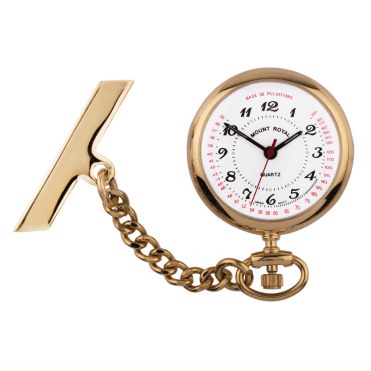 Nurse Open Face Gold Plated Pendant Watch 