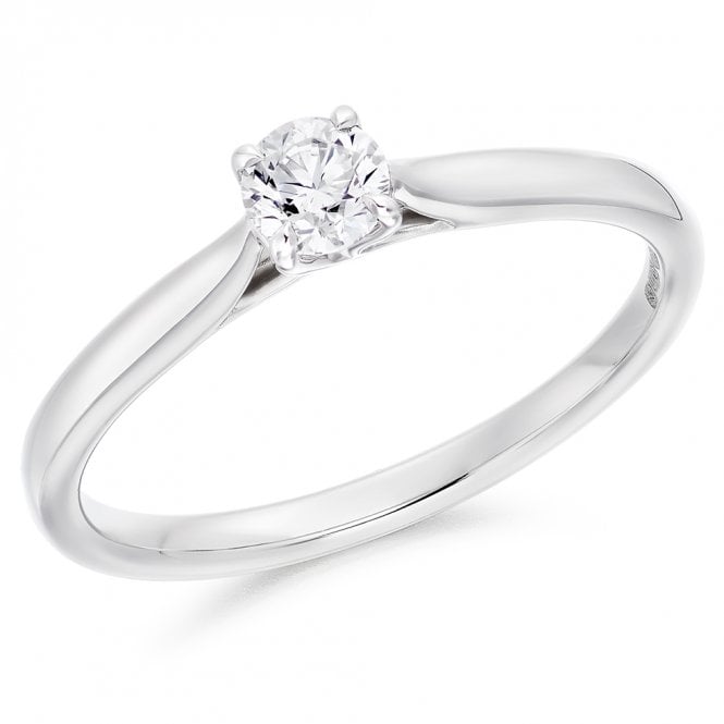 Platinum 0.23ct Round Brilliant Cut Solitaire Diamond Ring 