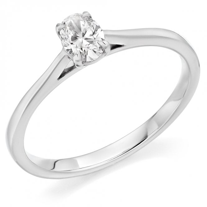 Platinum 0.30ct Oval Cut Diamond Ring 