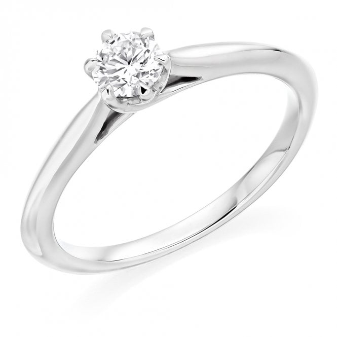 Platinum 0.30ct Round Brilliant Cut Solitaire Diamond Ring 