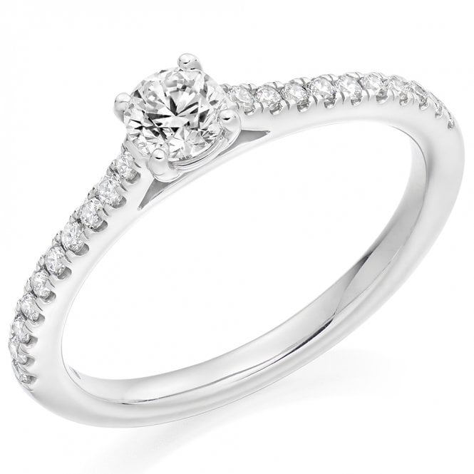 Platinum 0.50ct Round Brilliant Cut Diamond Ring 
