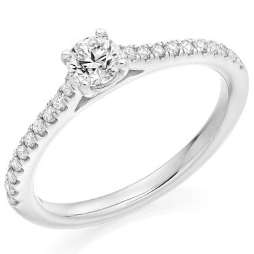 Platinum 0.50ct Round Brilliant Cut Diamond Ring 