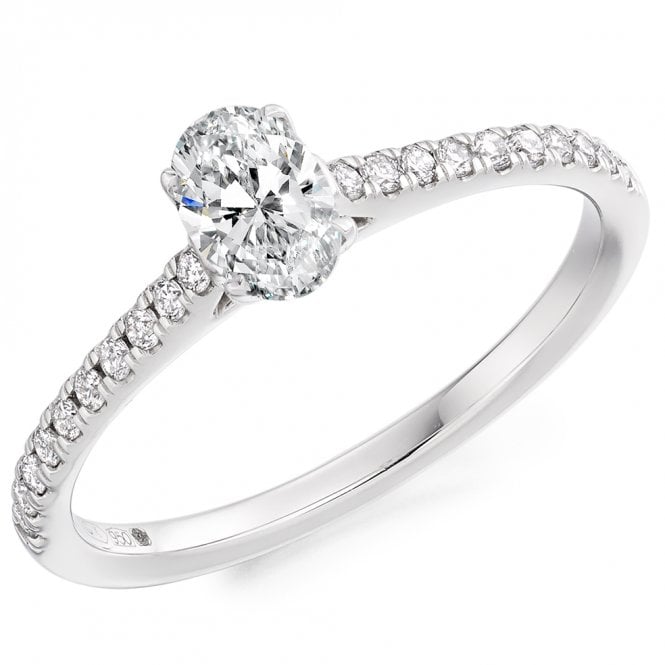 Platinum 0.55ct Oval Cut Diamond Ring 