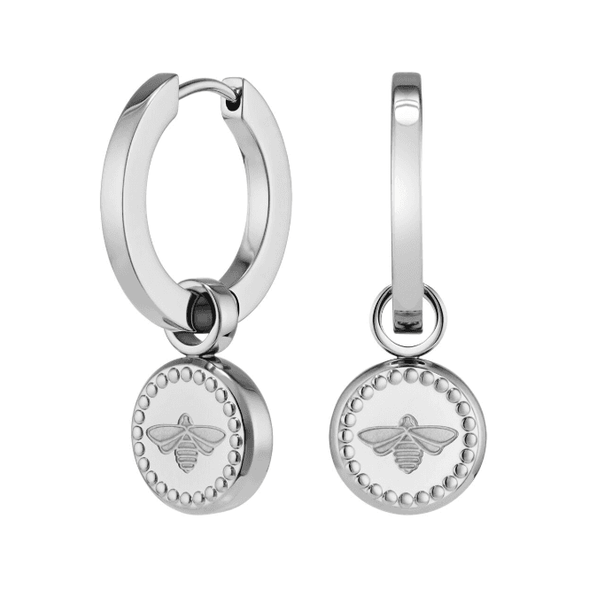 Signature Bee Charm Hoop Earrings 
