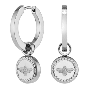Signature Bee Charm Hoop Earrings 