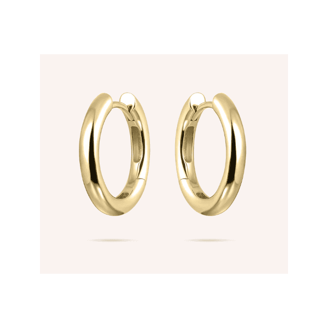 Silver Gold Plated Bold Tube large Hoop Earrings 20mm