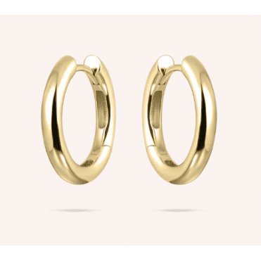 Silver Gold Plated Bold Tube large Hoop Earrings 20mm