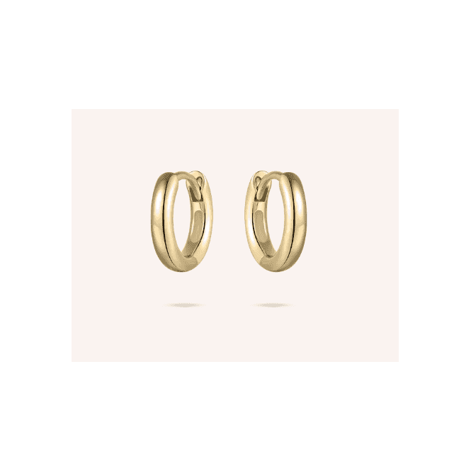Silver Gold Plated Bold Tube Mini Hoop Earrings 12mm