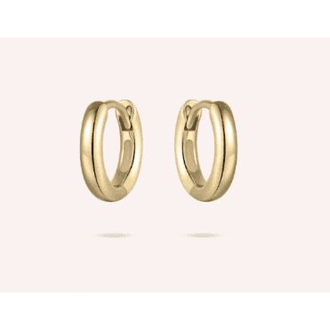 Silver Gold Plated Bold Tube Mini Hoop Earrings 12mm