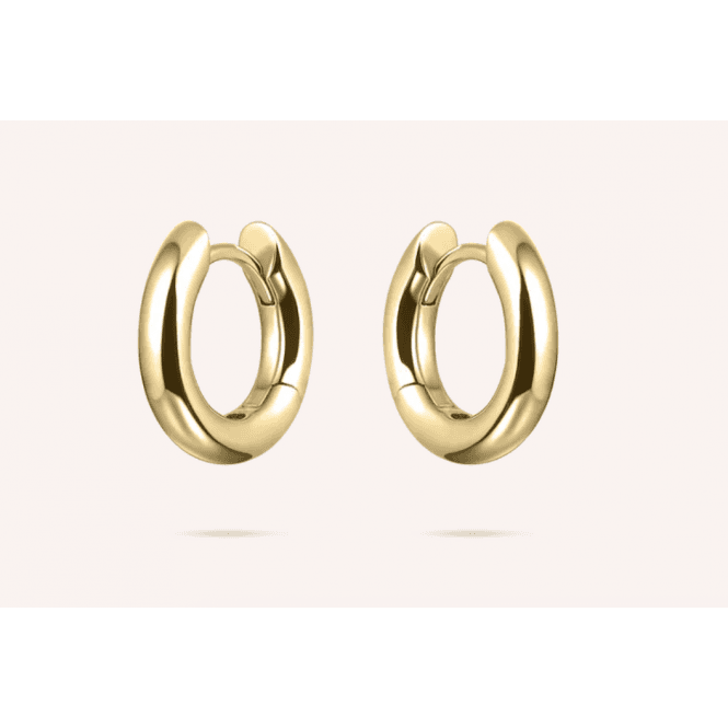 Silver Gold Plated Bold Tube Mini Hoop Earrings 15mm