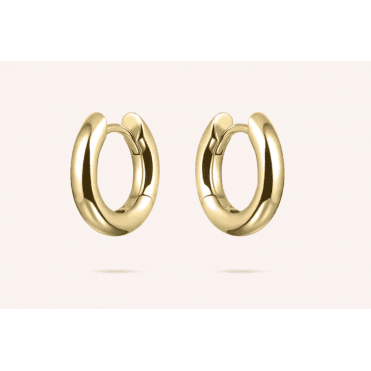 Silver Gold Plated Bold Tube Mini Hoop Earrings 15mm