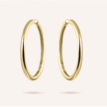 Silver Gold Plated Bold Tube Mini Hoop Earrings 40MM