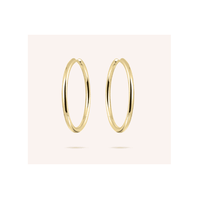 Silver Gold Plated Bold Tube Statement Hoop Earrings 30mm