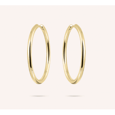 Silver Gold Plated Bold Tube Statement Hoop Earrings 30mm
