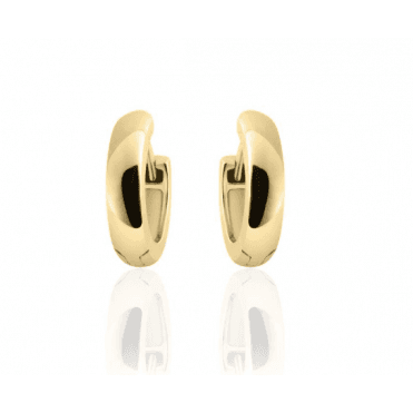 Silver Gold Plated Half Round Hoop Earrings 13.5mm