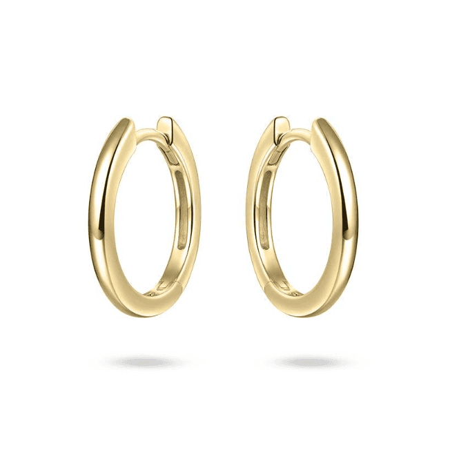 Silver Gold Plated Half Round Hoop Earrings 18mm