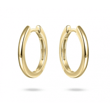 Silver Gold Plated Half Round Hoop Earrings 18mm