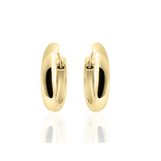 Silver Gold Plated Half Round Hoop Earrings 18mm