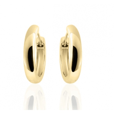 Silver Gold Plated Half Round Hoop Earrings 18mm