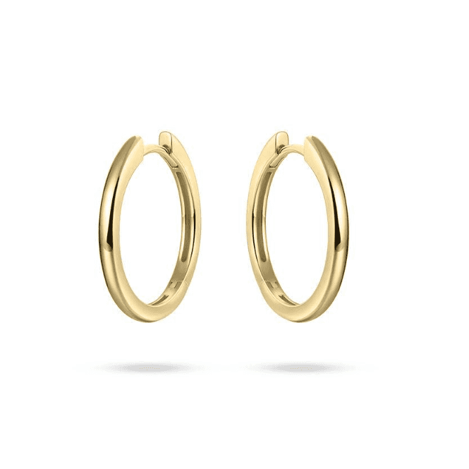Silver Gold Plated Half Round Hoop Earrings 22mm