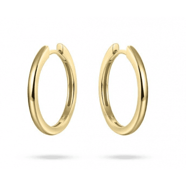 Silver Gold Plated Half Round Hoop Earrings 22mm