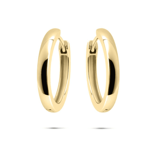 Silver Gold Plated Half Round Hoop Earrings 22mm