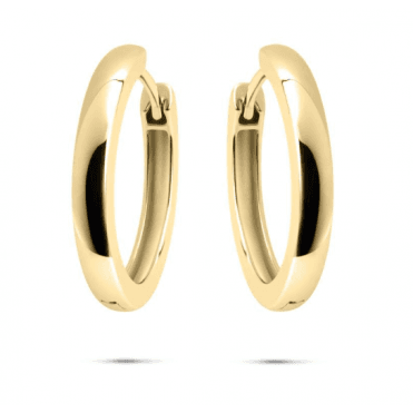 Silver Gold Plated Half Round Hoop Earrings 22mm