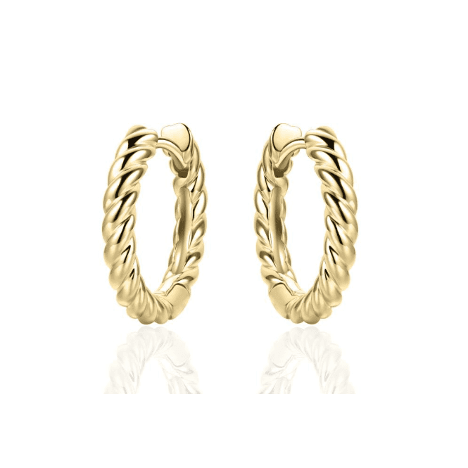 Silver Gold Plated Rope Twist Round Hoop Earrings 18mm