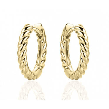 Silver Gold Plated Rope Twist Round Hoop Earrings 18mm