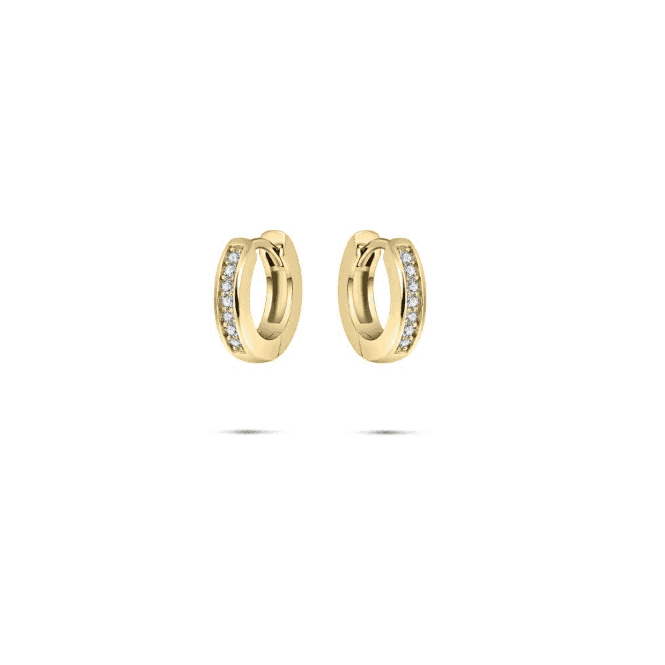 Silver Gold Plated Stone Set Round Hoop Earrings 15m