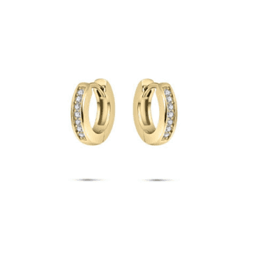 Silver Gold Plated Stone Set Round Hoop Earrings 15m