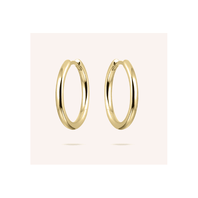 Silver Gold Plated Tube Large Hoop Earrings 20mm