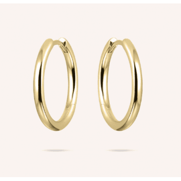 Silver Gold Plated Tube Large Hoop Earrings 20mm