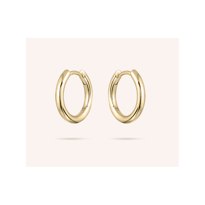 Silver Gold Plated Tube Medium Hoop Earrings 15mm
