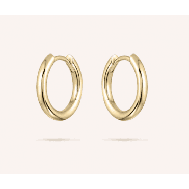 Silver Gold Plated Tube Medium Hoop Earrings 15mm