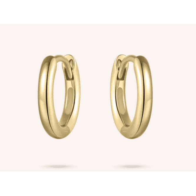 Silver Gold Plated Tube Mini Hoop Earrings 12mm