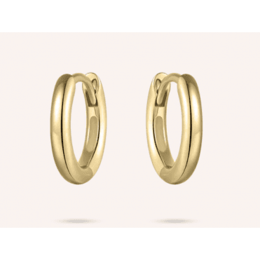 Silver Gold Plated Tube Mini Hoop Earrings 12mm