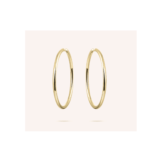 Silver Gold Plated Tube Oversized Hoop Earrings 40mm