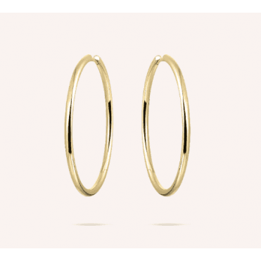 Silver Gold Plated Tube Oversized Hoop Earrings 40mm