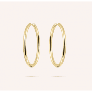 Silver Gold Plated Tube Statement Hoop Earrings 30mm