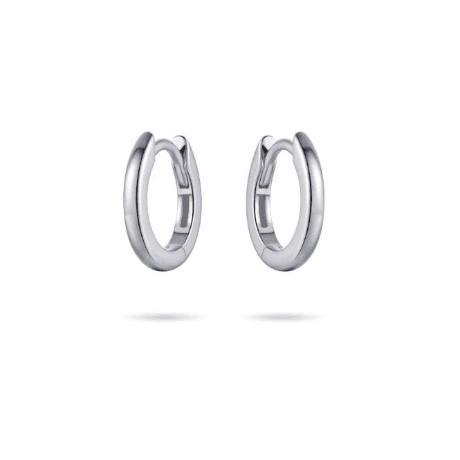 Silver Half Round Hoop Earrings 13.5mm