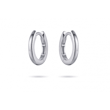 Silver Half Round Hoop Earrings 13.5mm