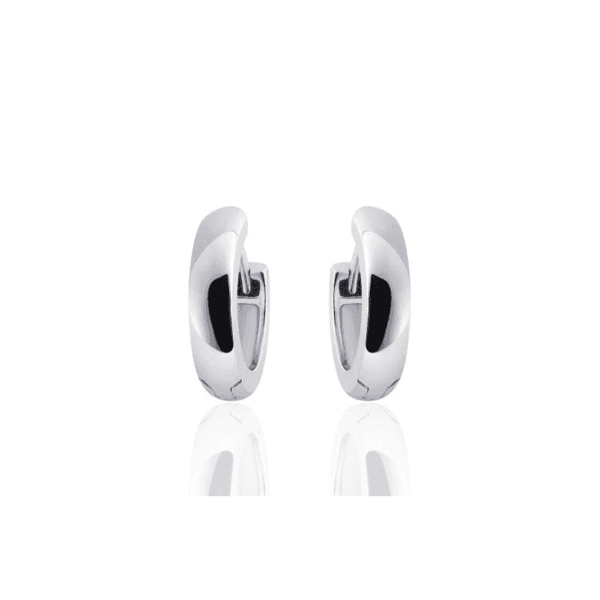 Silver Half Round Hoop Earrings 13.5mm